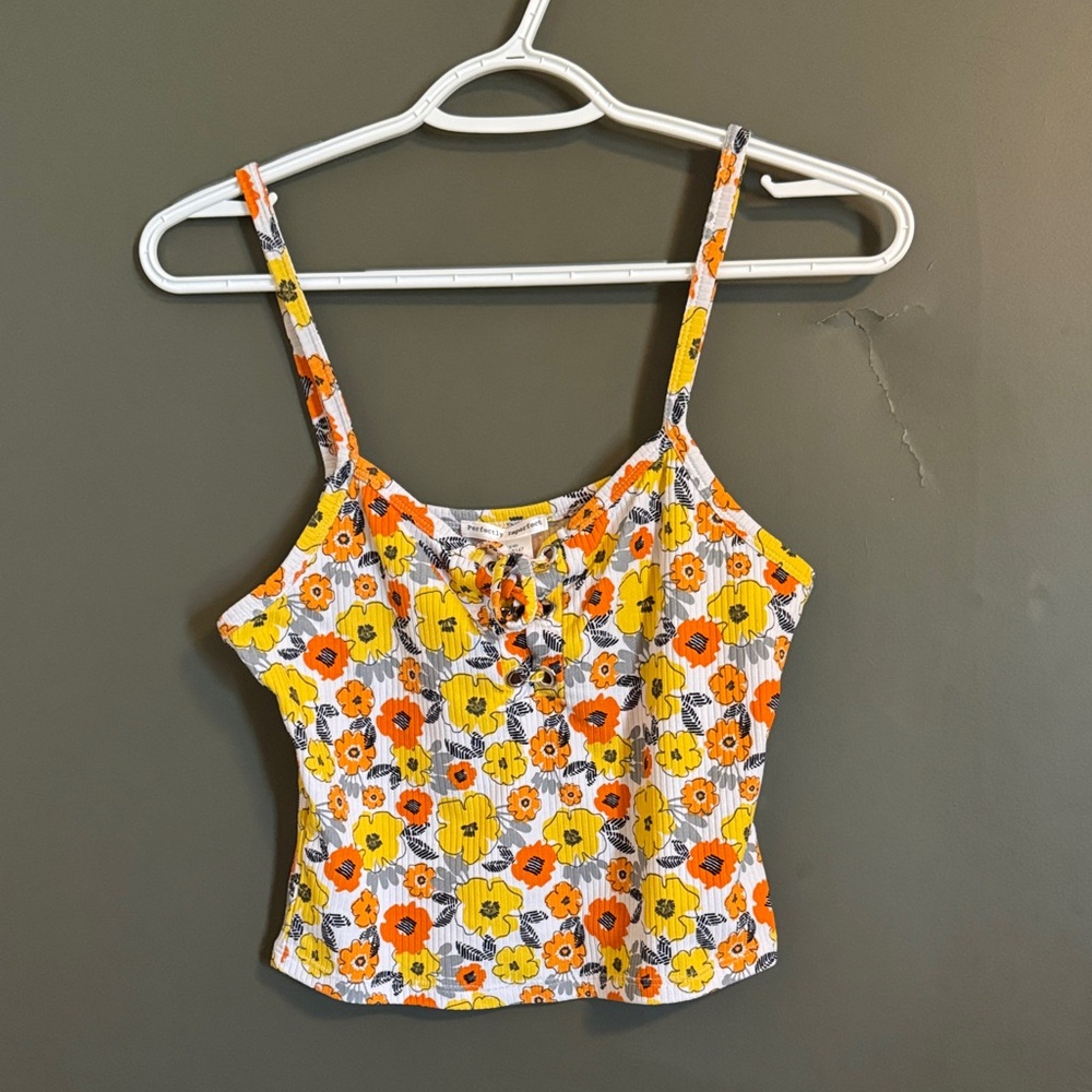 Vibrant Floral Camisole in Yellow and Orange